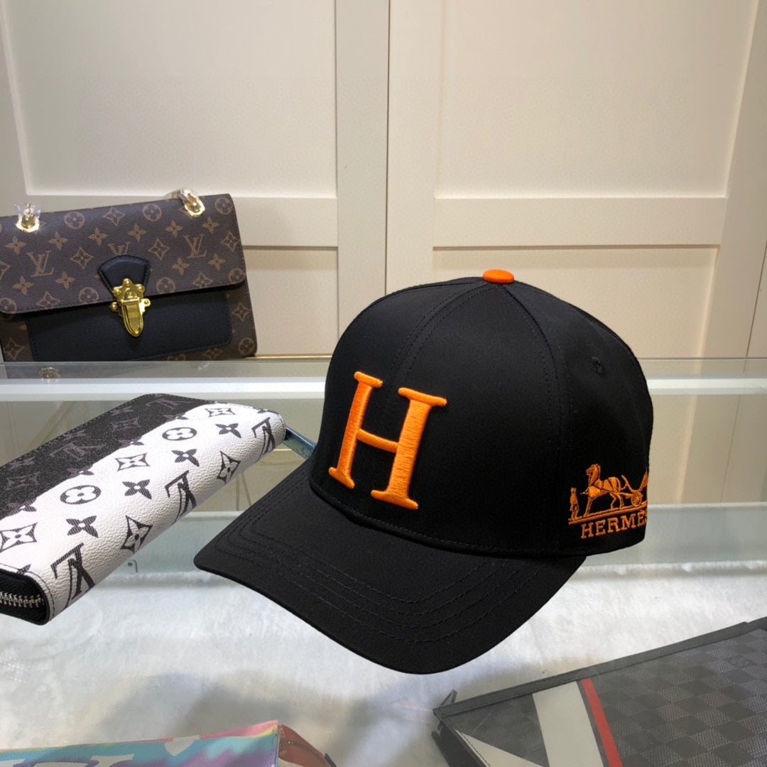 Fashion H letter retro car pattern flower baseball cap