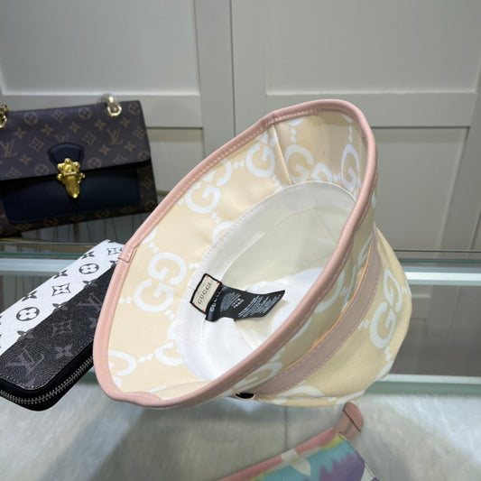 Double G stripe letter printing bucket hat