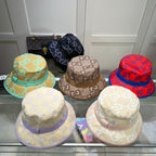 Double G stripe letter printing bucket hat