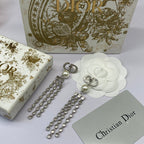 Fashion CD Rhinestone Tassel Pendant Earrings