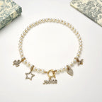 Fashion CD star heart pendant pearl necklace