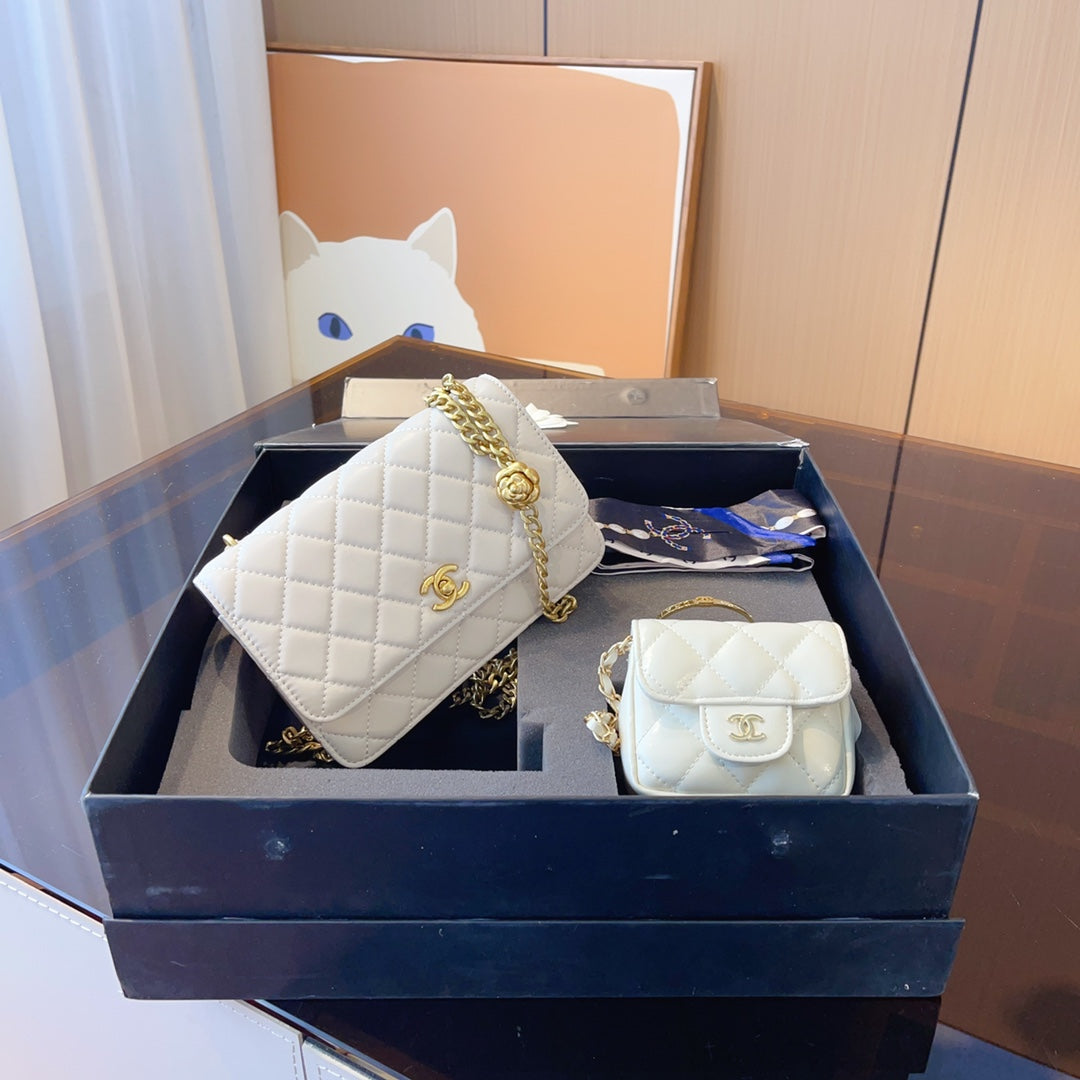 Fashion Leather Camellia Series Ladies Handbag Set