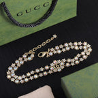 Fashion CC Rhinestone Charm Necklace