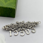 Fashion GG rhinestone letter pendant hair clip