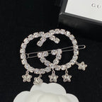 Fashion GG rhinestone star pendant hair clip