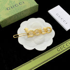 Fashion GG rhinestone letter hair clip