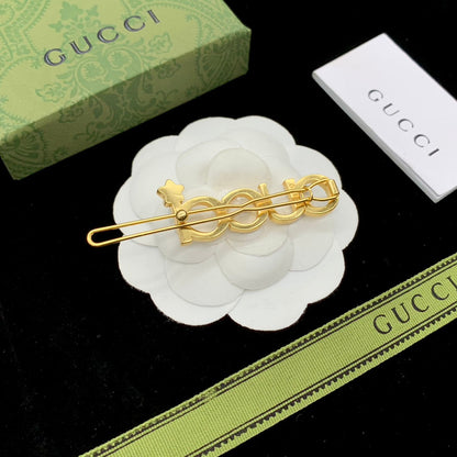 Fashion GG rhinestone letter hair clip