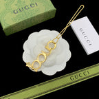 Fashion GG rhinestone letter hair clip