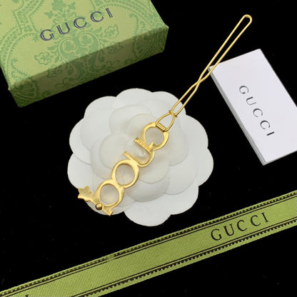 Fashion GG rhinestone letter hair clip