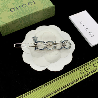 Fashion GG rhinestone letter hair clip