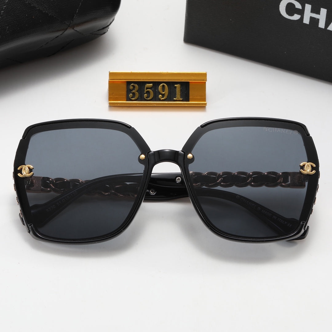 4-Color Fashion CC Frame Print Polarized Sunglasses