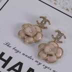 Fashion CC Flower Rhinestone Earrings