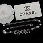 Fashion CC rhinestone pearl necklace