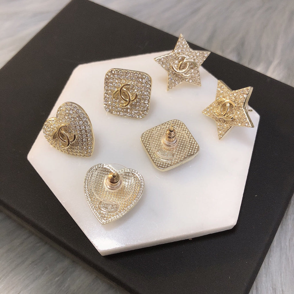 Fashion CC rhinestone earrings