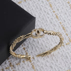 Classic Double C Rhinestone Open Bracelet