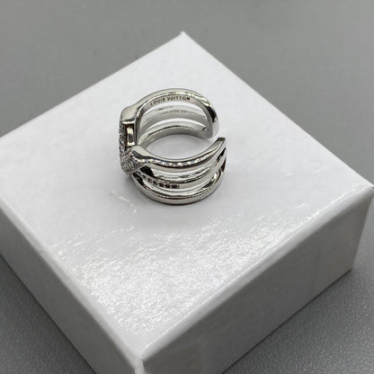 Fashion four-leaf clover rhinestone ring