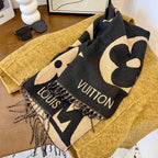 Fashionable four-leaf clover oblique striped scarf