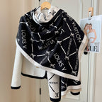 Fashionable four-leaf clover letter scarf