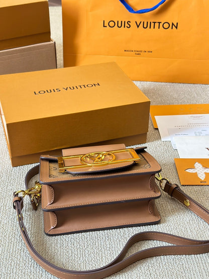 Luxurious metal square buckle printed handbag shoulder bag crossbody bag