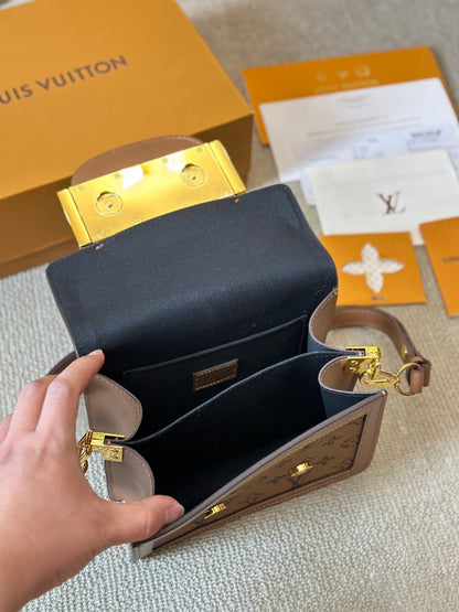 Luxurious metal square buckle printed handbag shoulder bag crossbody bag