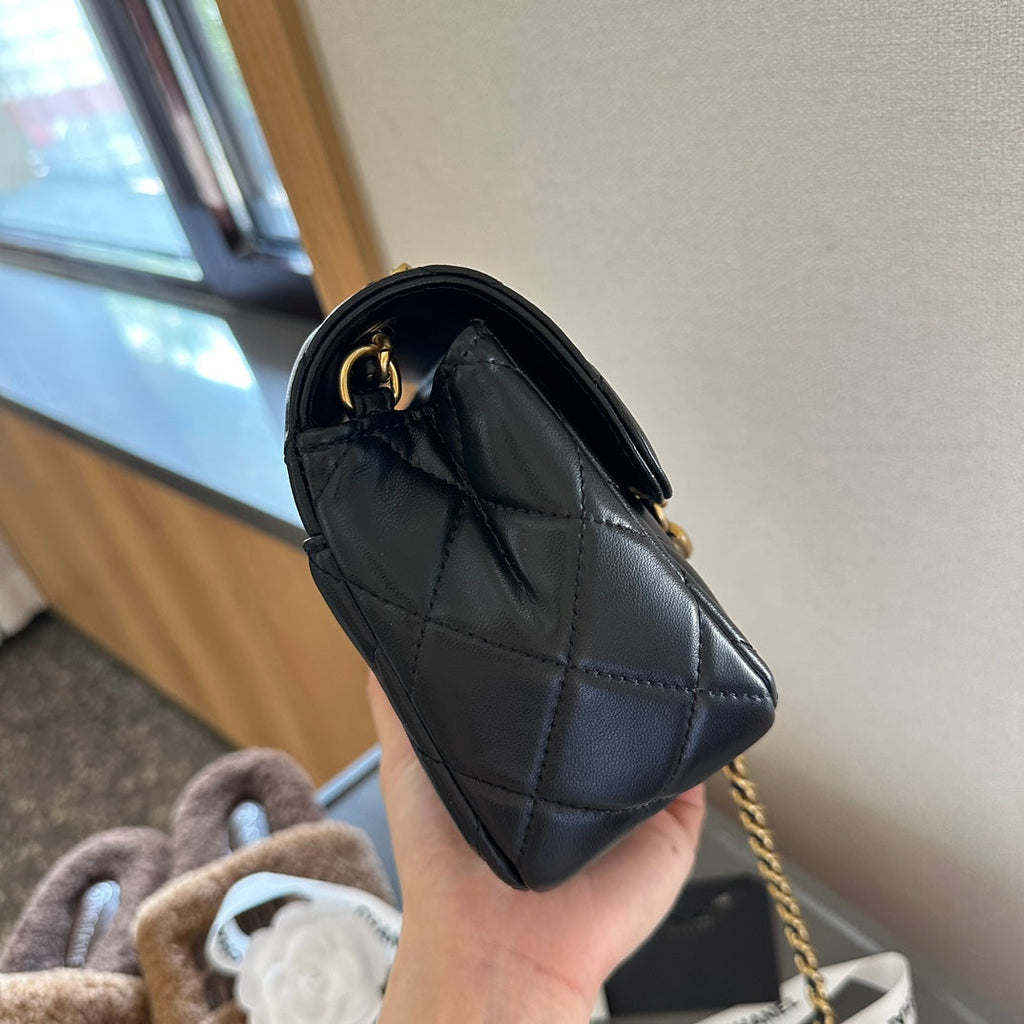 Fashionable diamond double C metal buckle crossbody bag shoulder bag