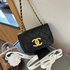 Fashionable diamond double C metal buckle crossbody bag shoulder bag