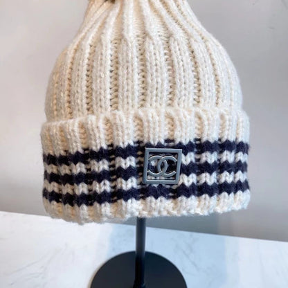 Fashion plush CC knitted hat
