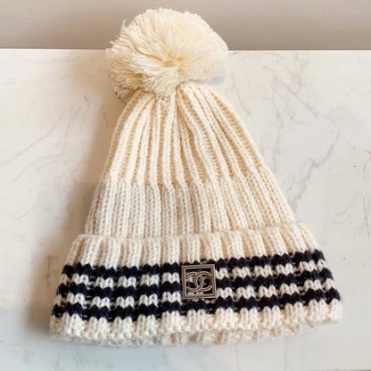 Fashion plush CC knitted hat