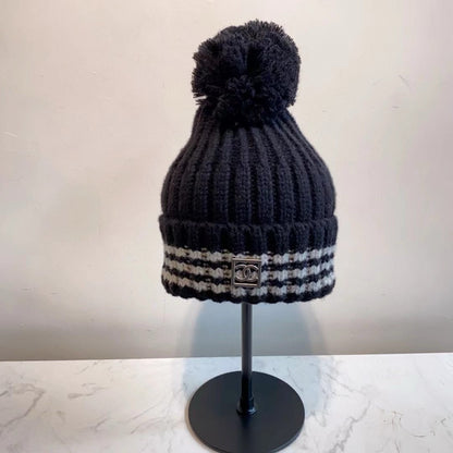 Fashion plush CC knitted hat