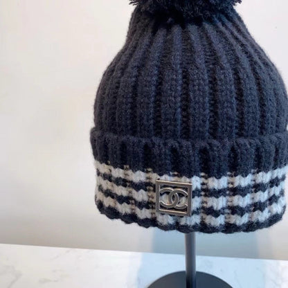 Fashion plush CC knitted hat