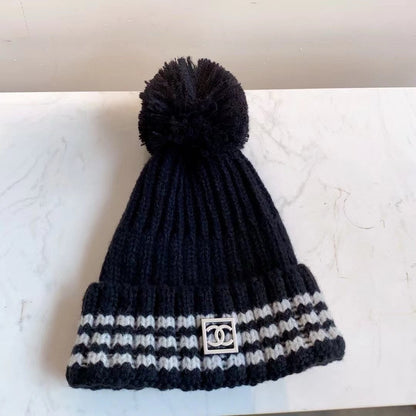 Fashion plush CC knitted hat