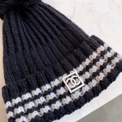 Fashion plush CC knitted hat