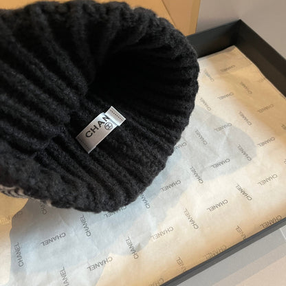 Fashion plush CC knitted hat