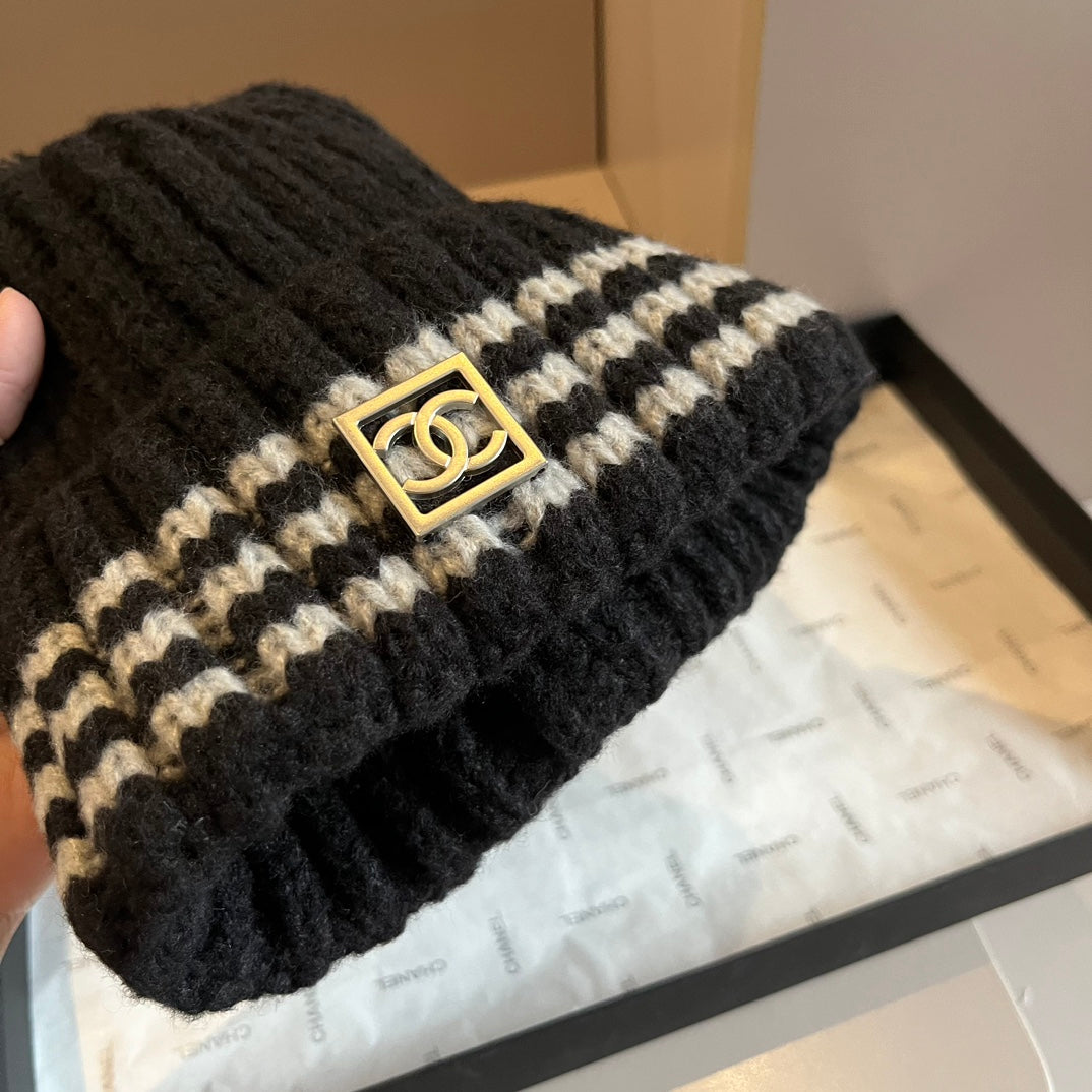 Fashion plush CC knitted hat