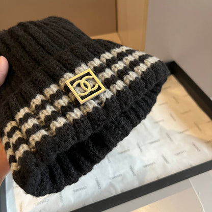 Fashion plush CC knitted hat