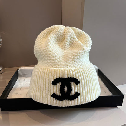 Fashion plush CC knitted hat