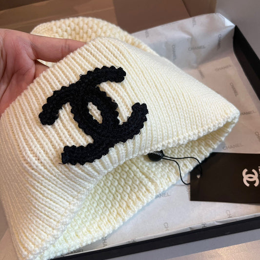 Fashion plush CC knitted hat