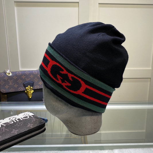 Fashion plush GG knitted hat