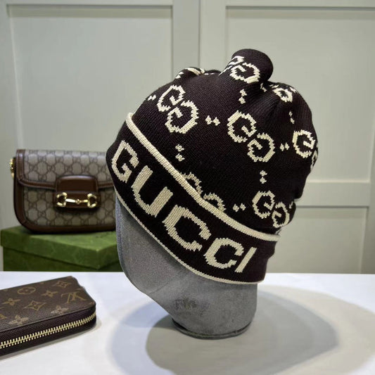Fashion plush GG knitted hat