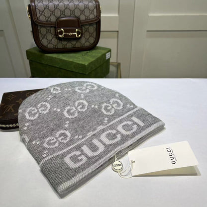 Fashion plush GG knitted hat