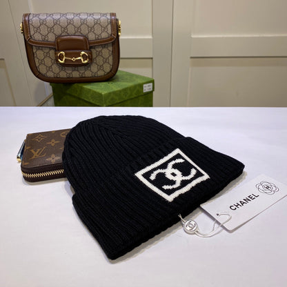 Fashionable plush CC knitted hat