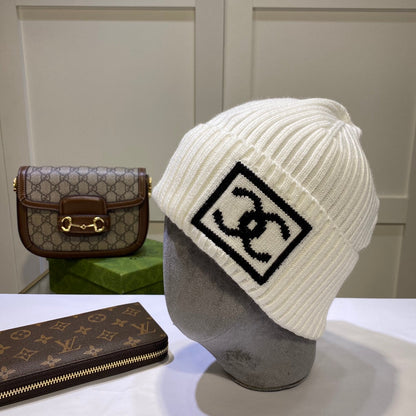 Fashionable plush CC knitted hat