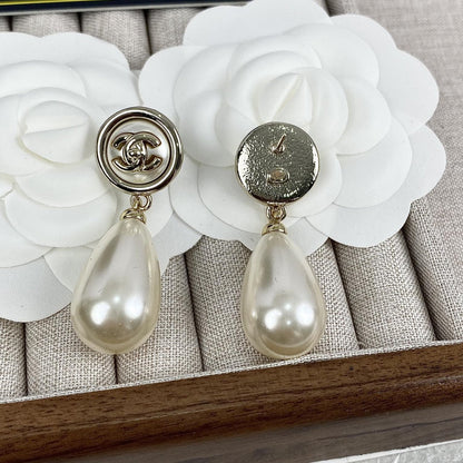 Fashion CC Rhinestone Dangle Earrings