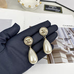 Fashion CC Rhinestone Dangle Earrings