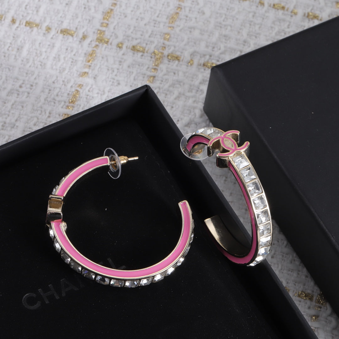 Fashion CC Rhinestone Earrings