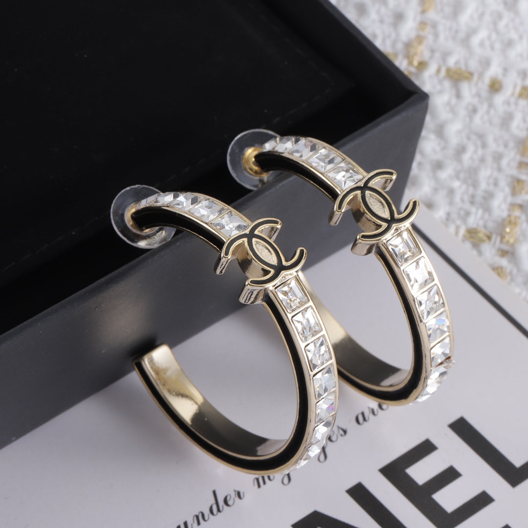 Fashion CC Rhinestone Earrings