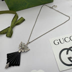 Fashion GG rhinestone necklace earrings in one