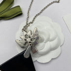 Fashion GG rhinestone necklace earrings in one
