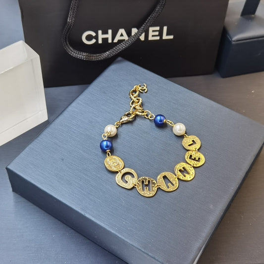 Fashion CC Pearl Letter Bracelet