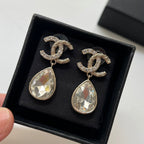 Fashion CC Rhinestone Dangle Earrings